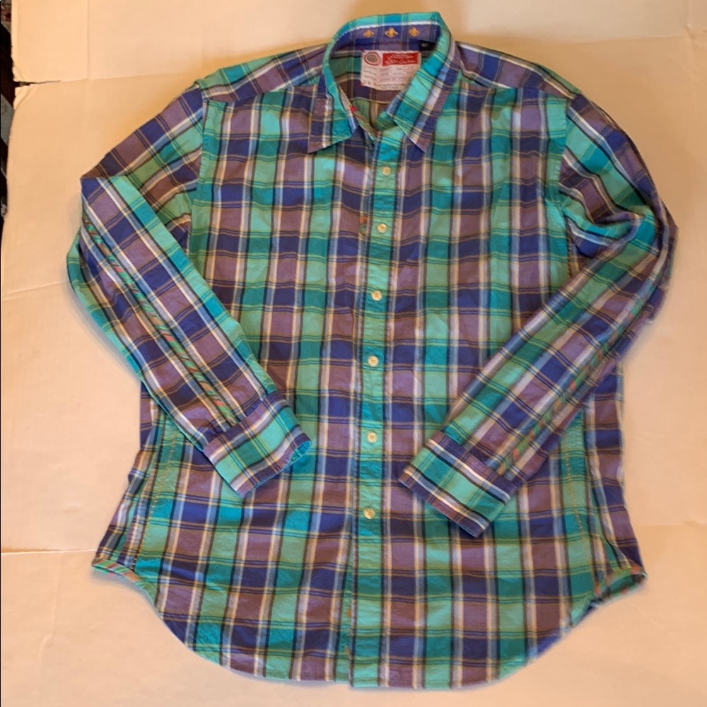 Robert Graham Men's Plaid Large Purple & Green